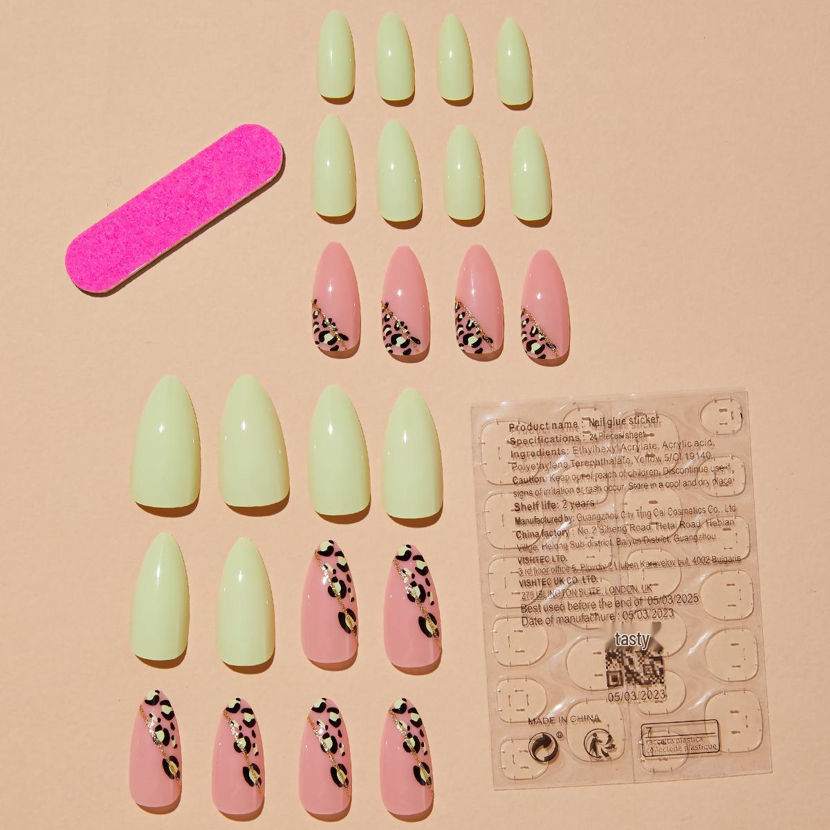 

Глиттерные наклейки для ногтей с леопардовым принтом и французским краем