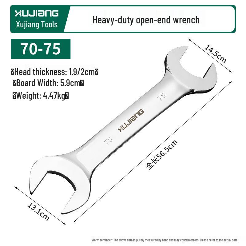 High Hardness Metric Mirror Finish Multi-Size Double-Ended Open-End Wrench