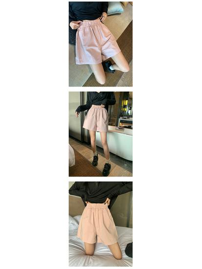 2025 Women's Elastic High-Waist Wide Leg Mid-Length Summer Shorts
