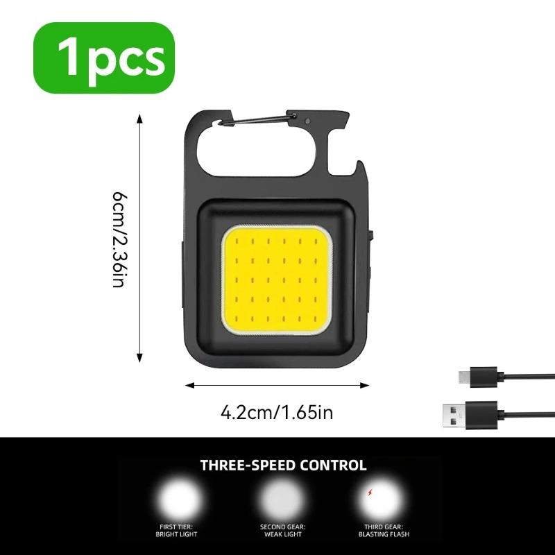 1pc Mini Keychain Work Light Flashlight with 4 Lighting Modes, Keychain Light Emergency Light Mini Flashlight with Magnetic Base