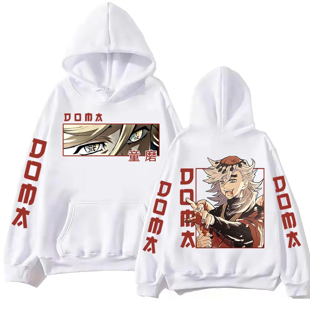 Anime Demon Slayer Douma Hoodie Harajuku Pullover Tops Man Woman Sweatshirt Fans Gift