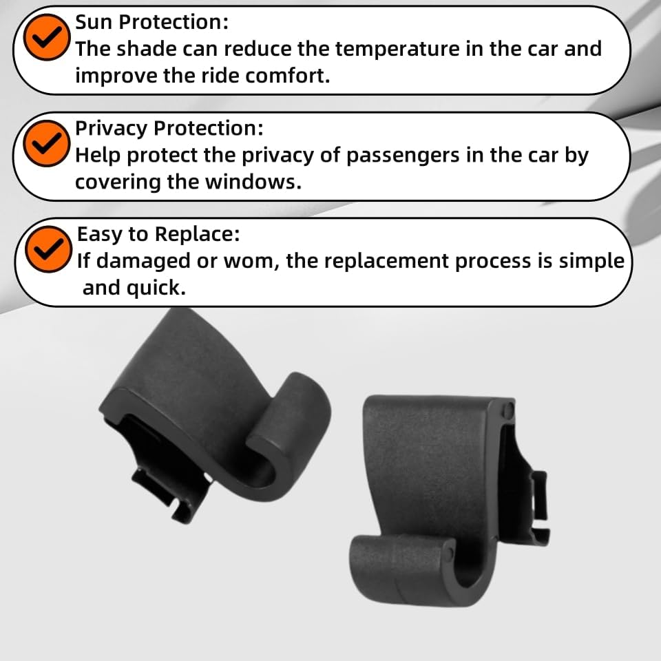 2PCS Window Shade Hook Compatible with Pacifica 2017-2024 and Voyager - Replaces OEM Part Number 5XR76DX9AA Car Sunshade Hook Clips