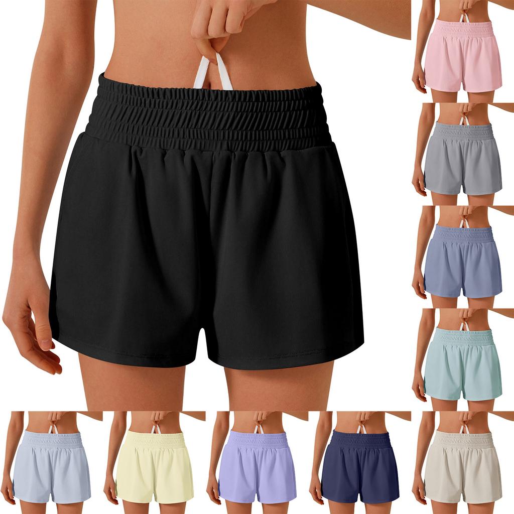 Women's High Waist Athletic Shorts Lightweight Quick Dry Running Shorts with Elastic Waistband and Inner Lining for Gym Yoga and Casual Wear