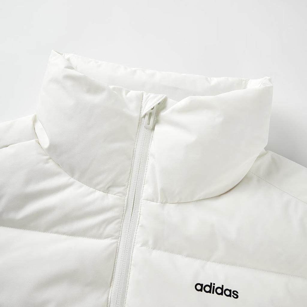 Adidas FW24 Womens Puff Down Solid Color Outdoor Warm Short Jacket Men Jacket Han-Jade-White JW1684