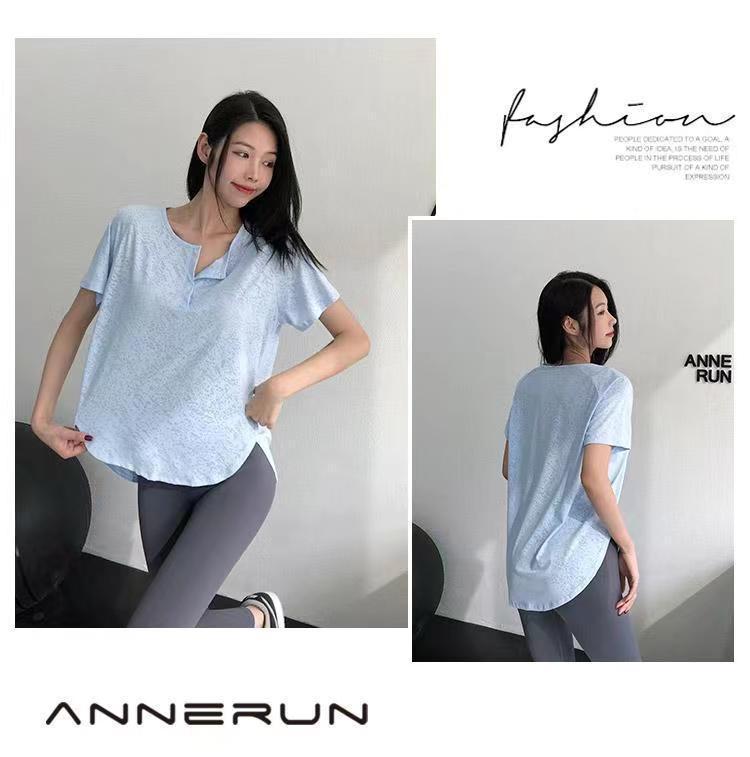 Women's Quick-Dry Short Sleeve Yoga Top - Loose Fit Summer Sports T-Shirt