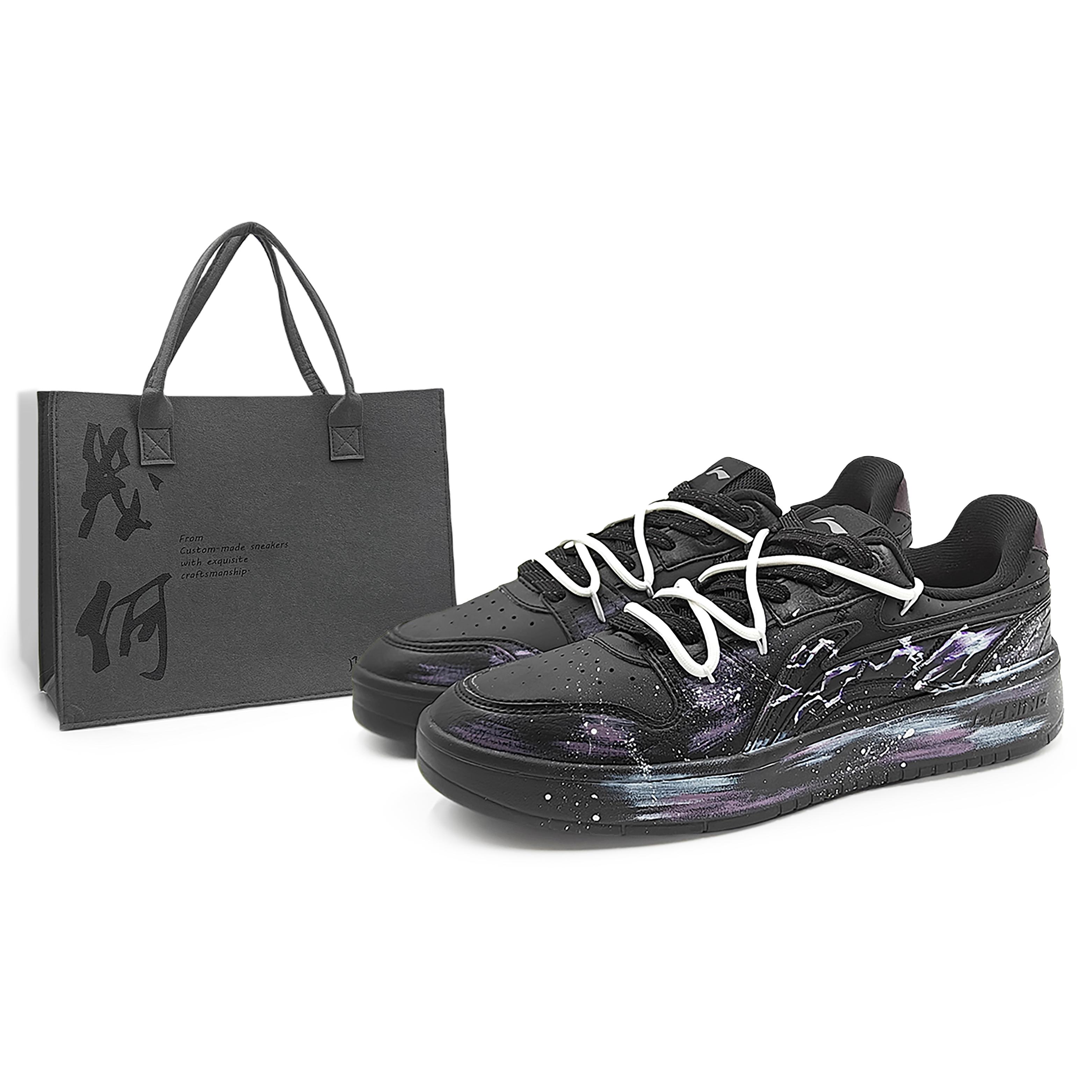 

Li Ning Sycee Скользкая подошва Амортизация Устойчивость к истиранию Низкие Скейтбордические кроссовки Мужские Черно-фиолетовые AGCU515-5(Команда1284- S) 39.5