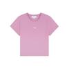 Solid Color Round Neck Short Sleeve Regular T-Shirt Women Tops Pink MW00105KJ0008-P527