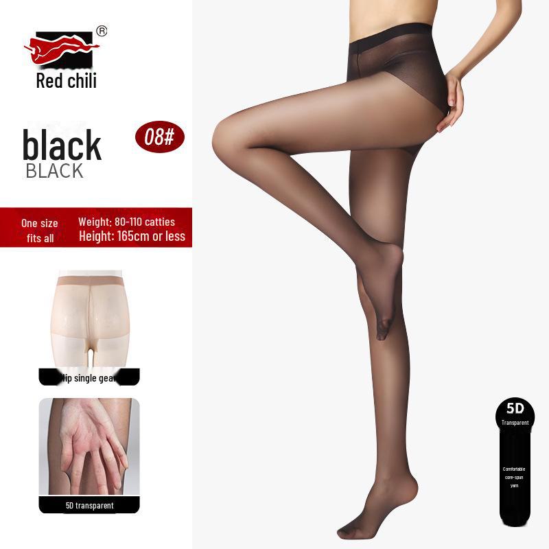 

Летние тонкие колготки из шелка цвета красного перца и черного цвета: Натуральные, дышащие, сексуальные, прочные, антизацепляющие чулки для женщин. One Size (80-110 lbs)