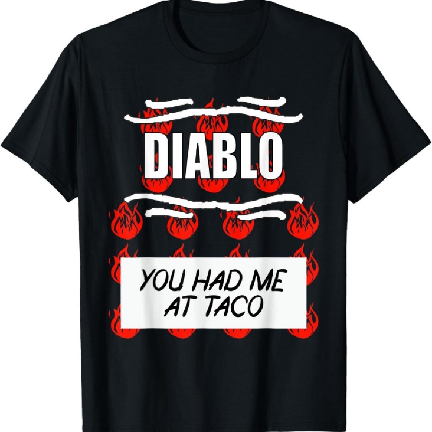 

HOT SAUCES Group Halloween DIABLO SAUCE You Had Me At Taco T-Shirt XXXXXL чорний