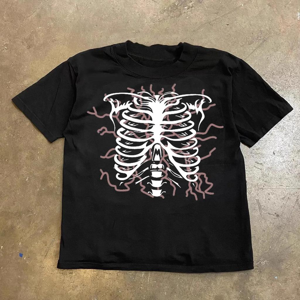 Skeleton graphic black T-shirt