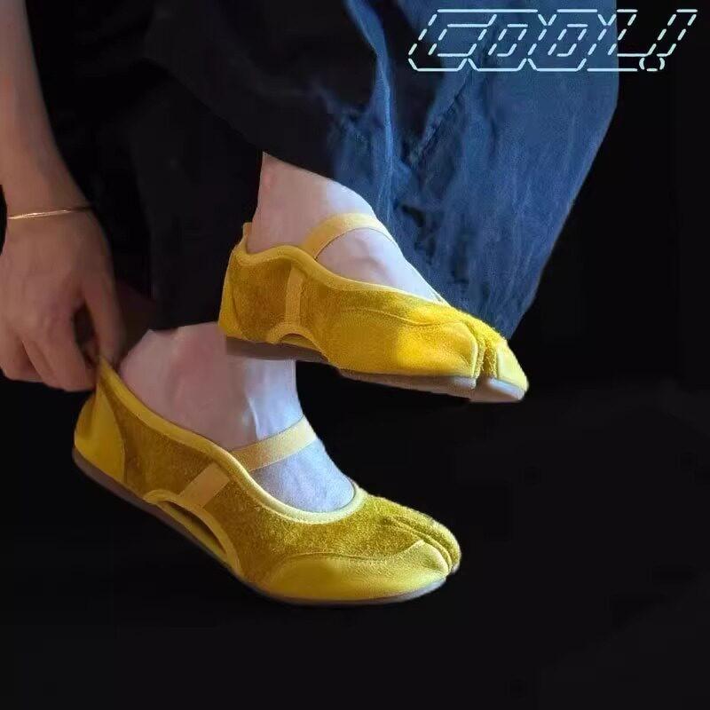 Spring and Summer New Versatile Split-toed Ballet Shoes Women's Matte Soft Leather One-pedal Flat Mary Jane Single Shoes
