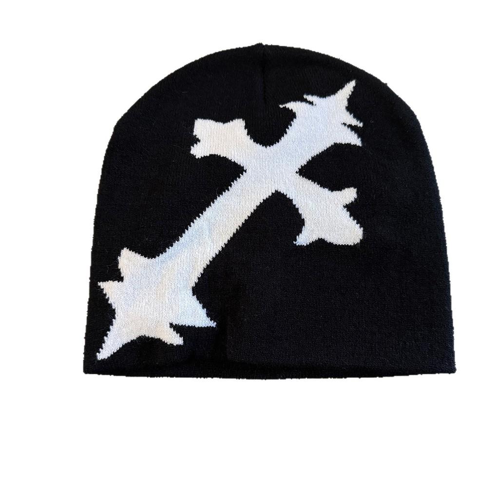 Y2 Knitted Beanie With Embroidered Print For Cold Weather Fashion