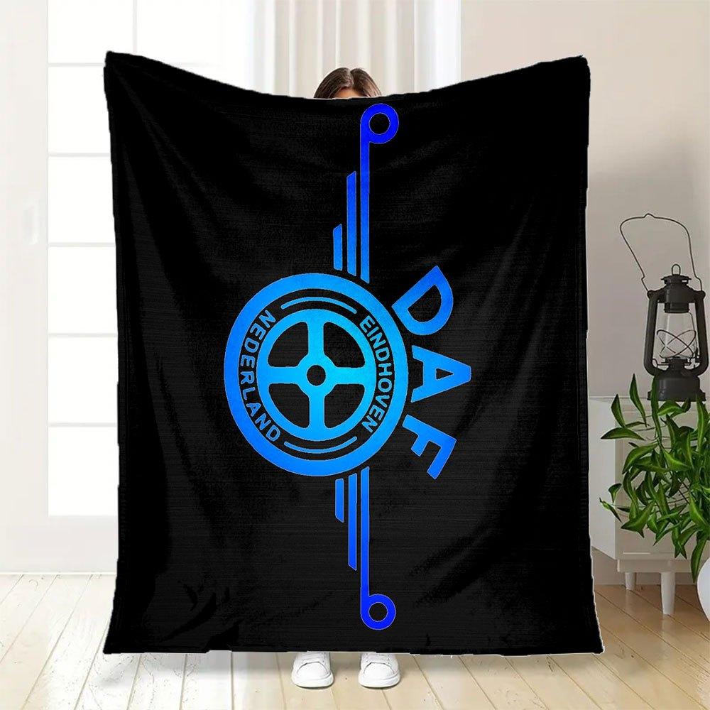 Adesivo Decalcomania Logo Camion DAF Coperta in Flanella BlueBlanket per Divano, Letto, Viaggio, Campeggio, Ufficio, Divano, Sedia e Letto Regalo per Natale