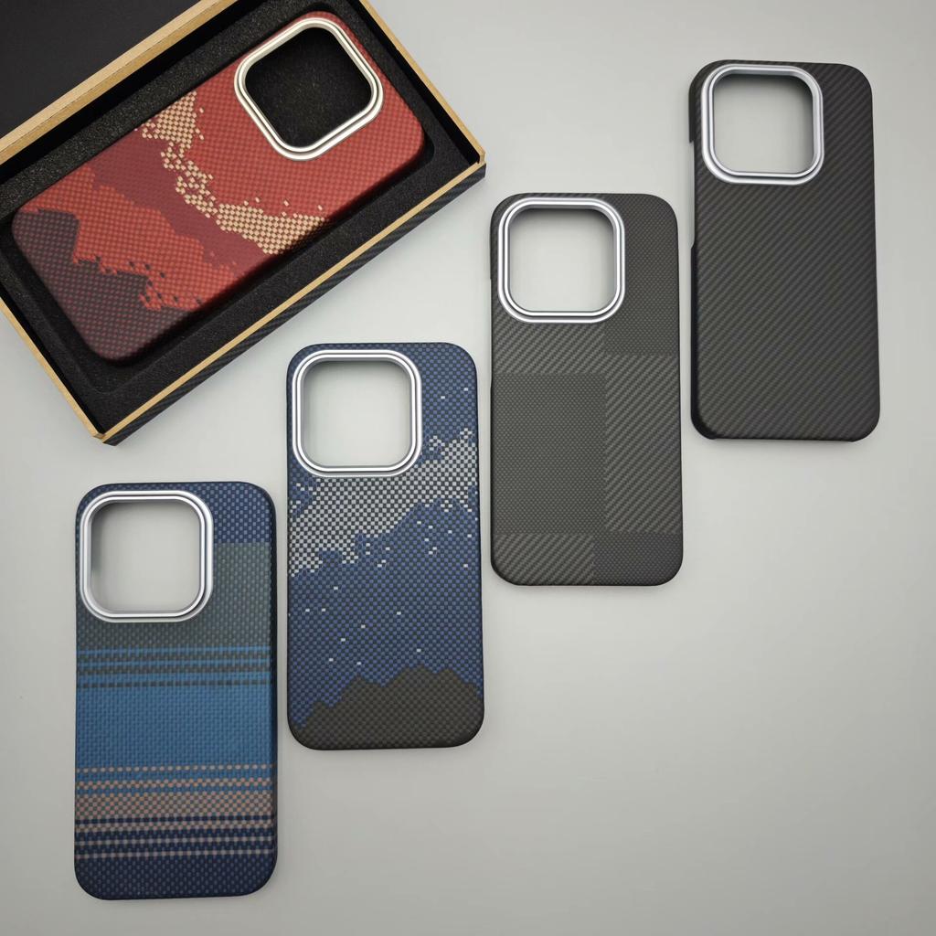 For Magsafe Magnetic Magnets Carbon Fabric Fiber Aramid Case For Xiaomi 17 Pro Max / Xiaomi 17 Real kevlar Aramid Fiber Case