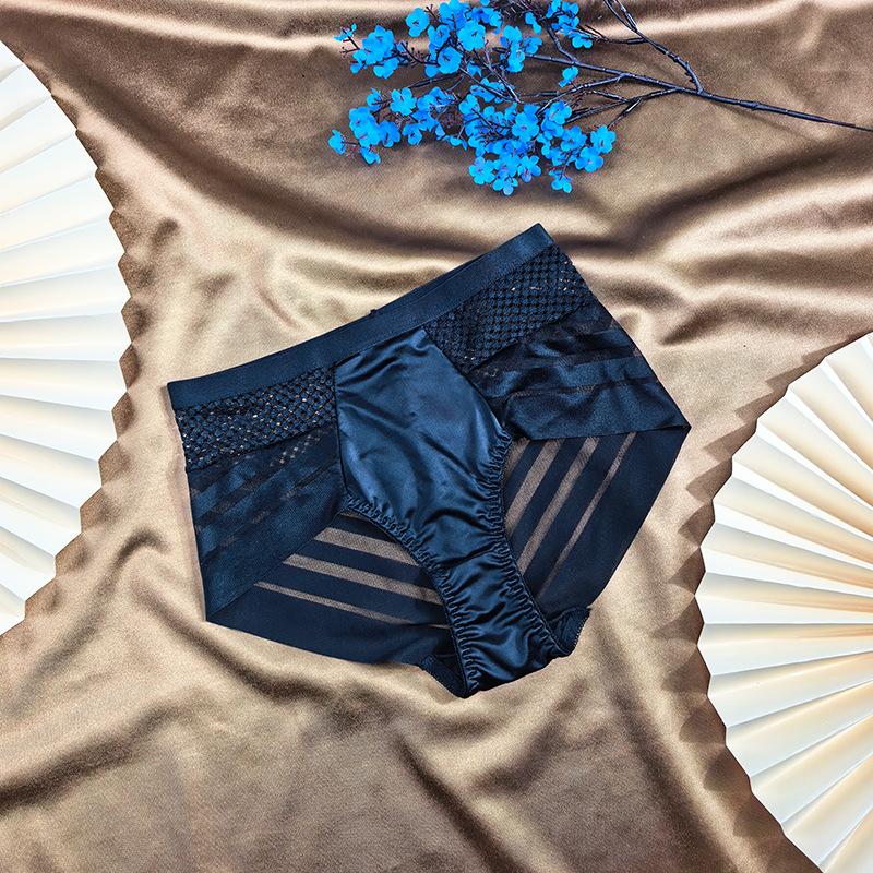 Female Spring and Summer Sexy Net Yarn Without Trace Bundle Waist Lift Hip High Bounce Abdominal Waist Triangle Briefs