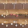 3-teilige Zirkon-Blumen-Anhänger-Ohrring-Sets für Damen Edelstahl Knorpel-Piercing Ohrring Trendschmuck aretes de mujer