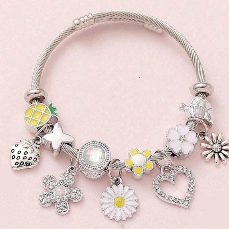 Panjia Bracelet Stylishdiy Beaded Bracelet Copper Alloy Multi-element Rhinestone Fashiontrendy Women's Bracelet