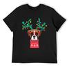 Boxer Divertido Feriado Xmas Natal Camiseta oversized vintage com estampa hippie roupas camisas homens gráfico