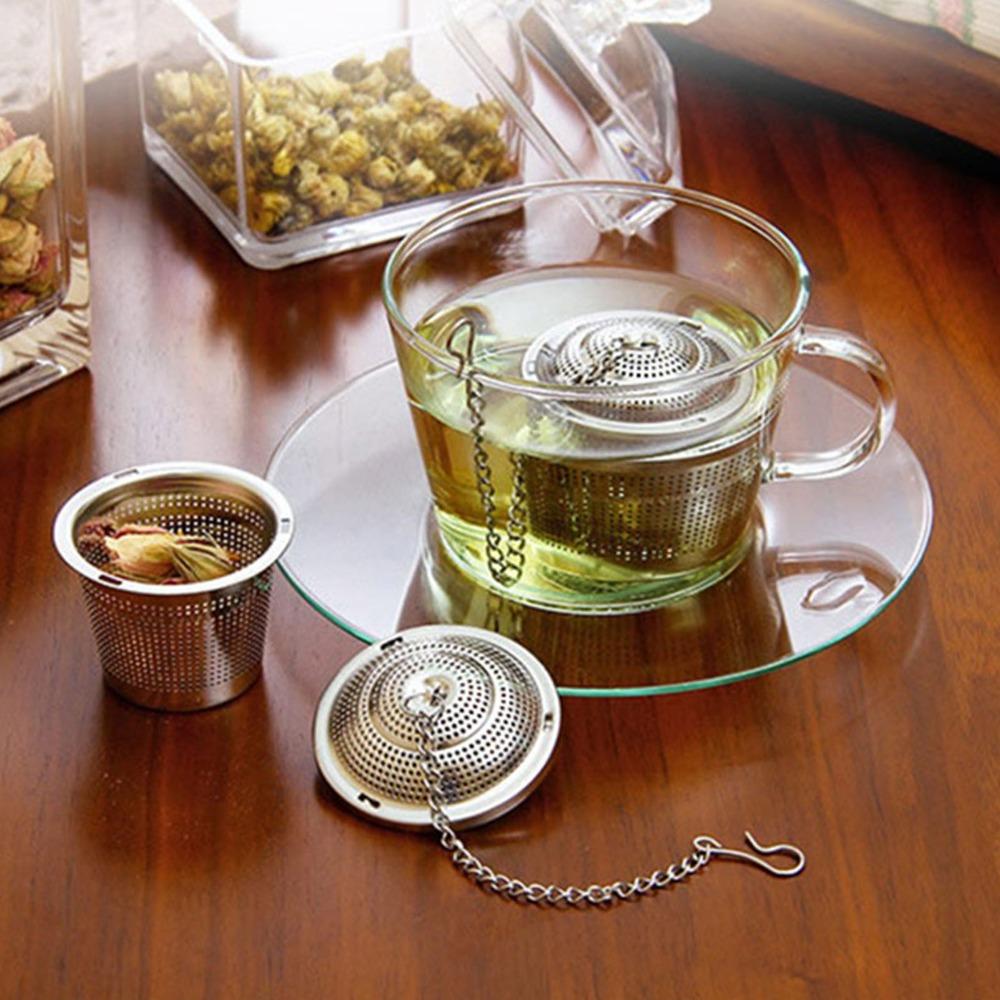Stainless Steel Loose Tea Steeper Barrel Shaped Tea Infuser With Saucer Tea Ball Tea Brewing
