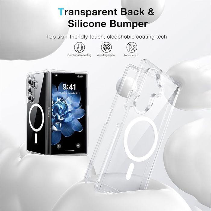 Coque pour Samsung Galaxy Z Fold 8 Ultra, Antichoc avec Anneau Magnétique - Transparent