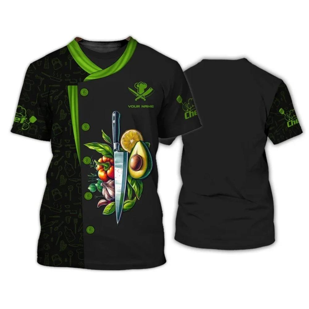 

Chef Work T-shirt for Men Personality Pattern O-neck Funny T Shirts 3D Print Fashion Trendy Cook Tee Top Novelties 2025 New 6XL