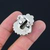 Sterling Silver Stingray Coral Gemstone New Statement Sister Ring Jewelry US 7.5