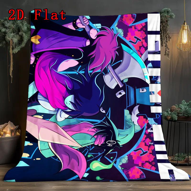 DeltaRune Cartoon 2D Flat Pattern Flannel Blanket High quality All Seasons Warmth and Comfort Perfect for Christmas Gifts.NMT0928049