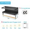 Magnetic Paper Towel Holder 2in1 Magnetic Spice Rack with Hooks Wall Mount Shelf Towel Rack for Refrigerator Black With Hook