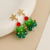 Festive Women's Christmas Tree Star Pendant Earrings & Necklace Set