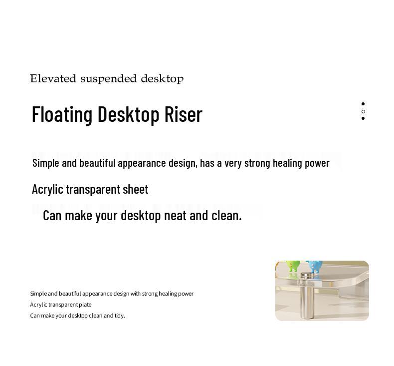 Acrylic Monitor Riser with Keyboard Tray and Storage Shelf