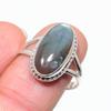 Natural Labradorite Gemstone 925 Solid Sterling Silver Jewelry Ring Size 10 O6n96
