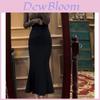 Korean Style Womens Fall Outfit Long Sleeve Top With Asymmetric Fish Tail Skirt For Casual Chic Look