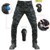 Mens Motorcycle Riding Pants With Multi Pockets Breathable Camo Cargo Trousers Protective Gear Compatible