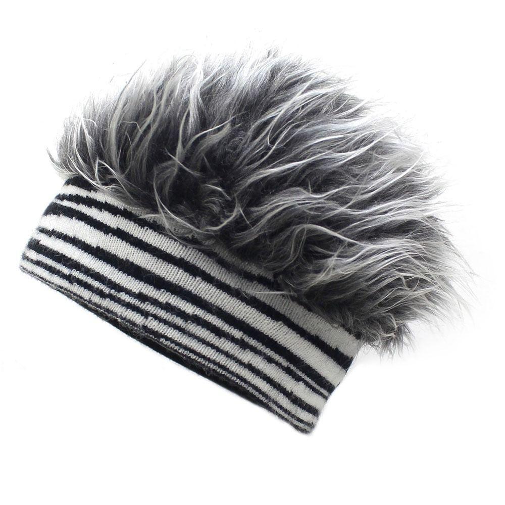 

Breathable Natural Adult Unisex Hair Accessories Beanie Wig Hat Fun Short Hair Caps Fake Hair Hat G2
