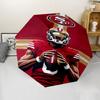 San Francisco 49ers LOGO Print Automatic Umbrella, 8 Rib Iron Frame, Plastic Handle, Suitable for Outdoor Travel &Daily , Ideal Gift