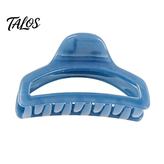 Polished Edge Hair Clip Back Head Claw, Hollow Design Shark with Anti-slip Transparent Teeth, Lightweight Acrylic Shower Claw for Long Thick