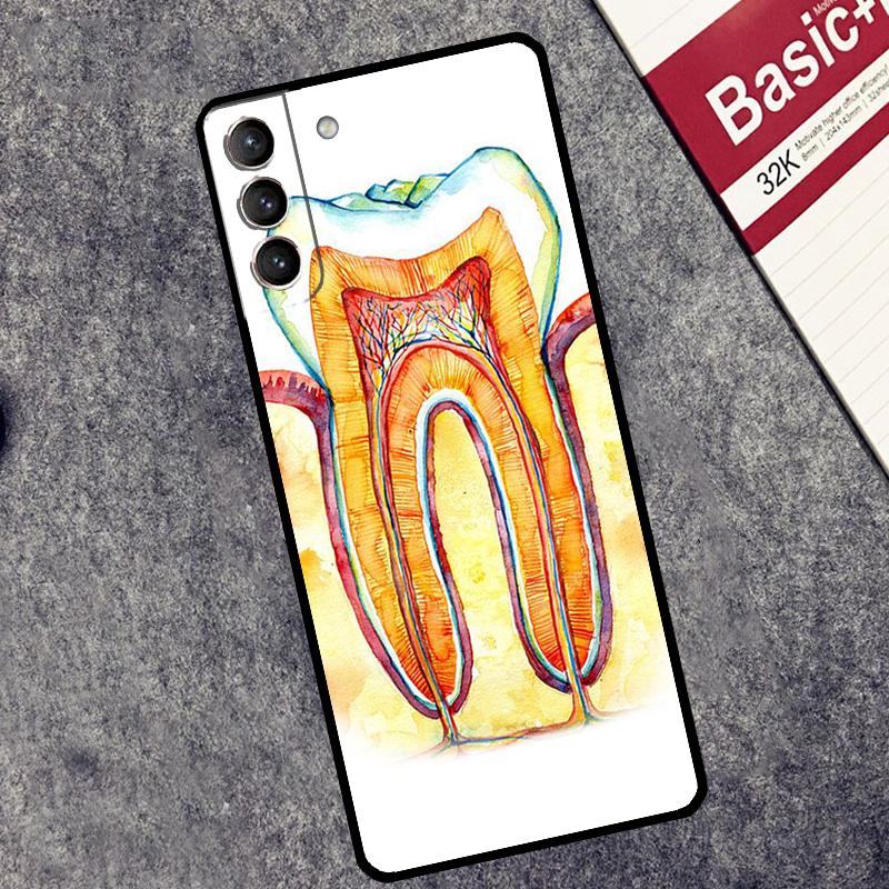 dentist tooth pattern Case For Samsung Galaxy S25 S26 Ultra S20 S21 S22 S23 S10 Plus S25 FE S24 Ultra Cover Coque