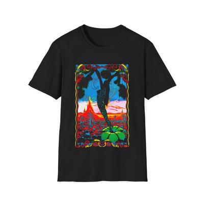 1960er Jahre Dessertblüte Schwarzlicht psychedelisches Poster T-Shirt