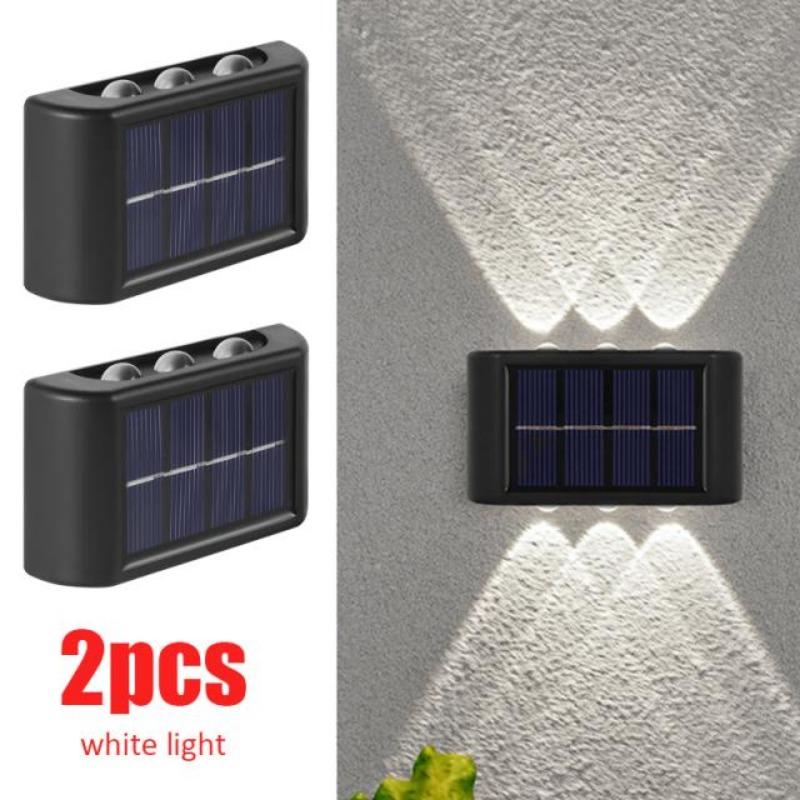 6 LED Solar Wall Lamp Outdoor Waterproof Balcony Wall Lights for Courtyard Street Landscape Garden Decor Lamp Solar Outdoor Wall Lamp