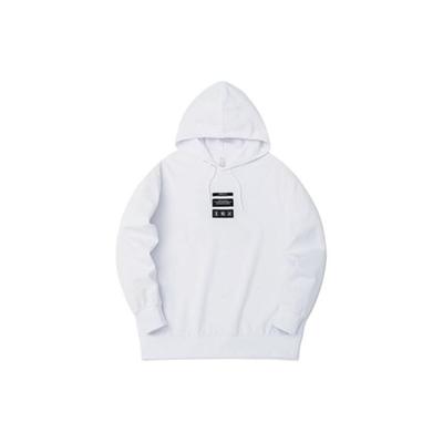 Anta Moletom Unissex com Capuz e Cordão, Design de Toalha Bordada com Letra, Branco Puro 152311749-1