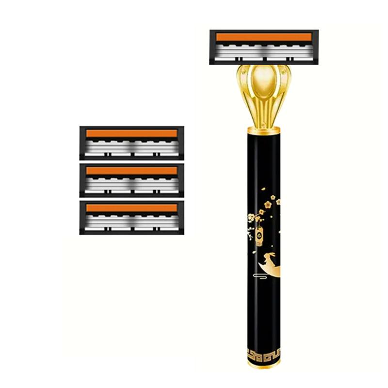 Holicí strojek zbrusu nový design Muži Holení břitvou Třívrstvý holicí strojek Opakovaně použitelný holicí strojek Importovaná čepel Výměna více nástrojových hlav