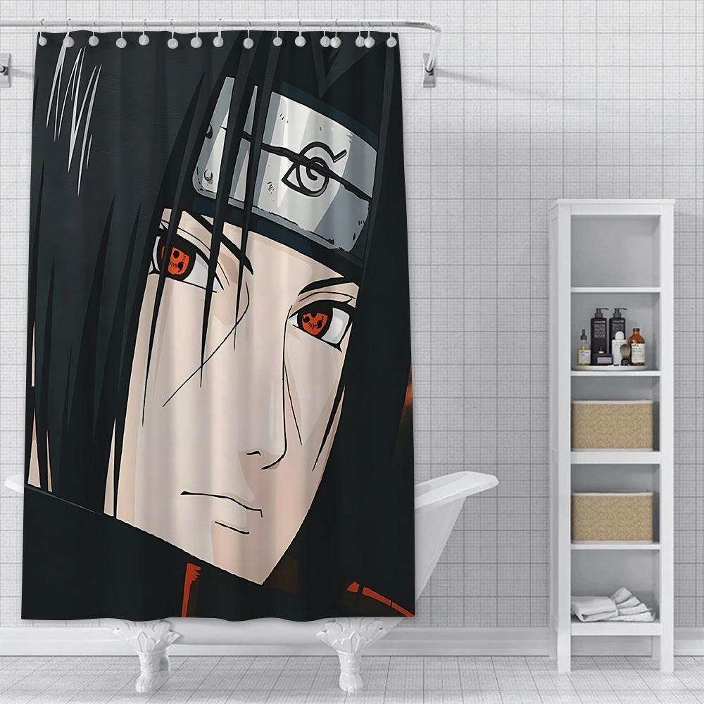 Hot Japan Anime N-NarutoS Shower Curtain Waterproof Polyester Fabric Paint Bath Curtains Home Bathroom Decor Curtain With Hook