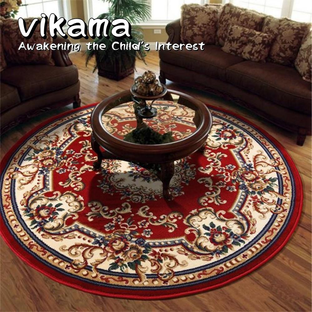 European-Style Round Rug Ideal for living rooms, dining areas, and office chairs Non-slip decorative floor mat