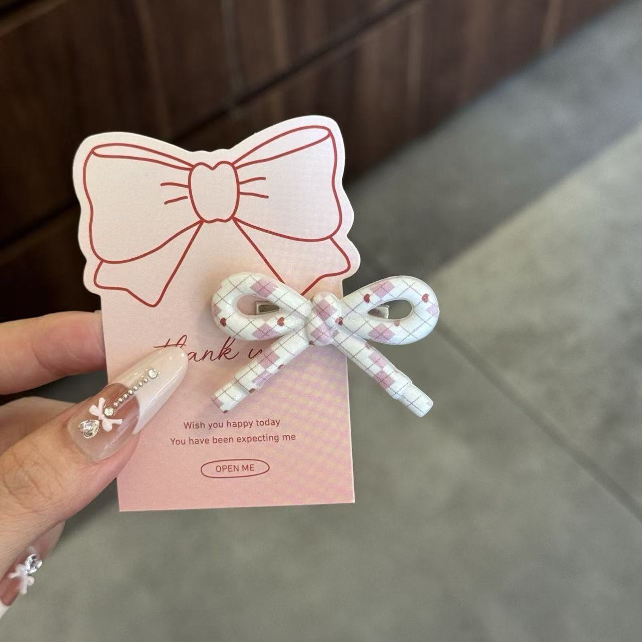 

2 Pcs Women s Hair Clips Set Korean Polka Dot Love Plaid Sweet Bow Hair Pins Cute Kawaii Fashionable Hair Accessories For Girls