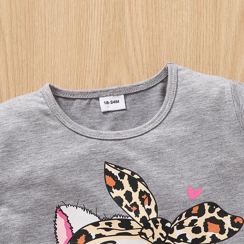 Girls Summer 2Pcs Outfit Cute Cartoon Print Crew Neck Short Sleeve Top and Shorts Set