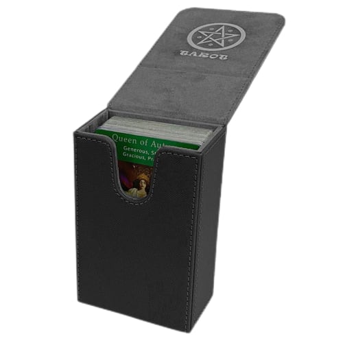 Luganud Card Deck Case, Non-Slip Leather Tarot Card Case | Strong Protective Card Storage Box for Trading Cards