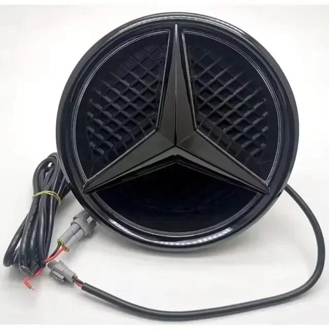 

2025 Hot For Benz Car Front Grilled Star Emblem LED Illuminated Logo White Blue Red Light for Mercedes Benz W205 C E R ML GL GLA Glowing white