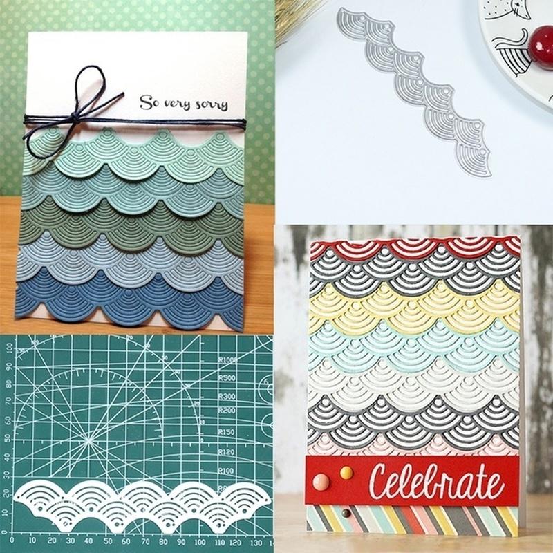 DIY Wavy Lace Metal Cutting Mold for Scrapbook Big Handicraft Journal School Supplies for Painting Card Making