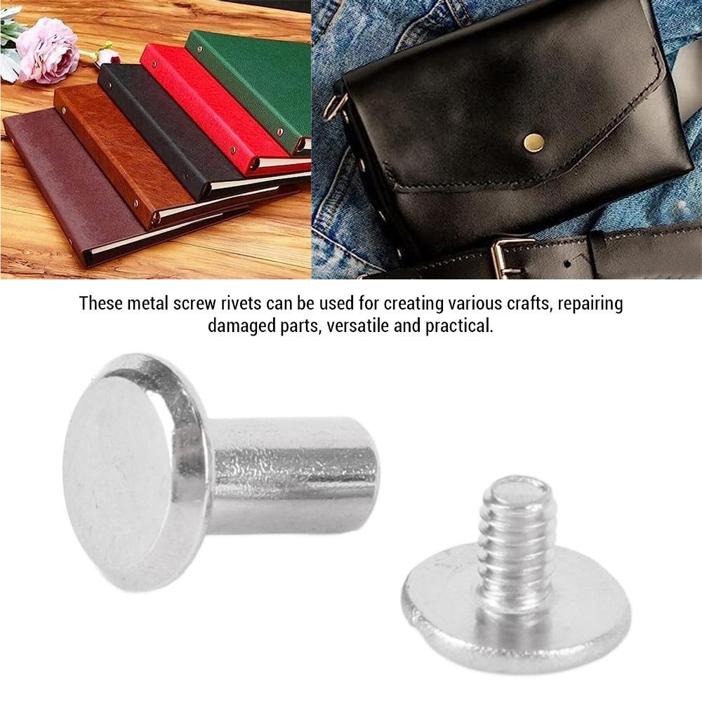 50set Stainless Steel Binding Screws Silver Color Stud Bolts Snap Rivets For Leather Decoration