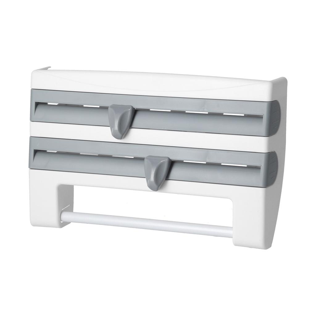 Plastic Wrap Storage Rack Cling Film Dispenser Cutter Paper Towel Holder Kitchen Supplies